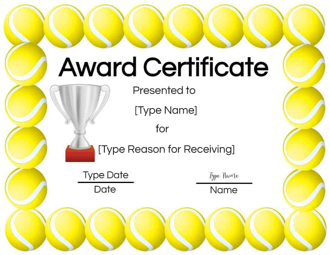 Free Tennis Certificate | Customize Online & Print Intended For Tennis Certificate Template Free