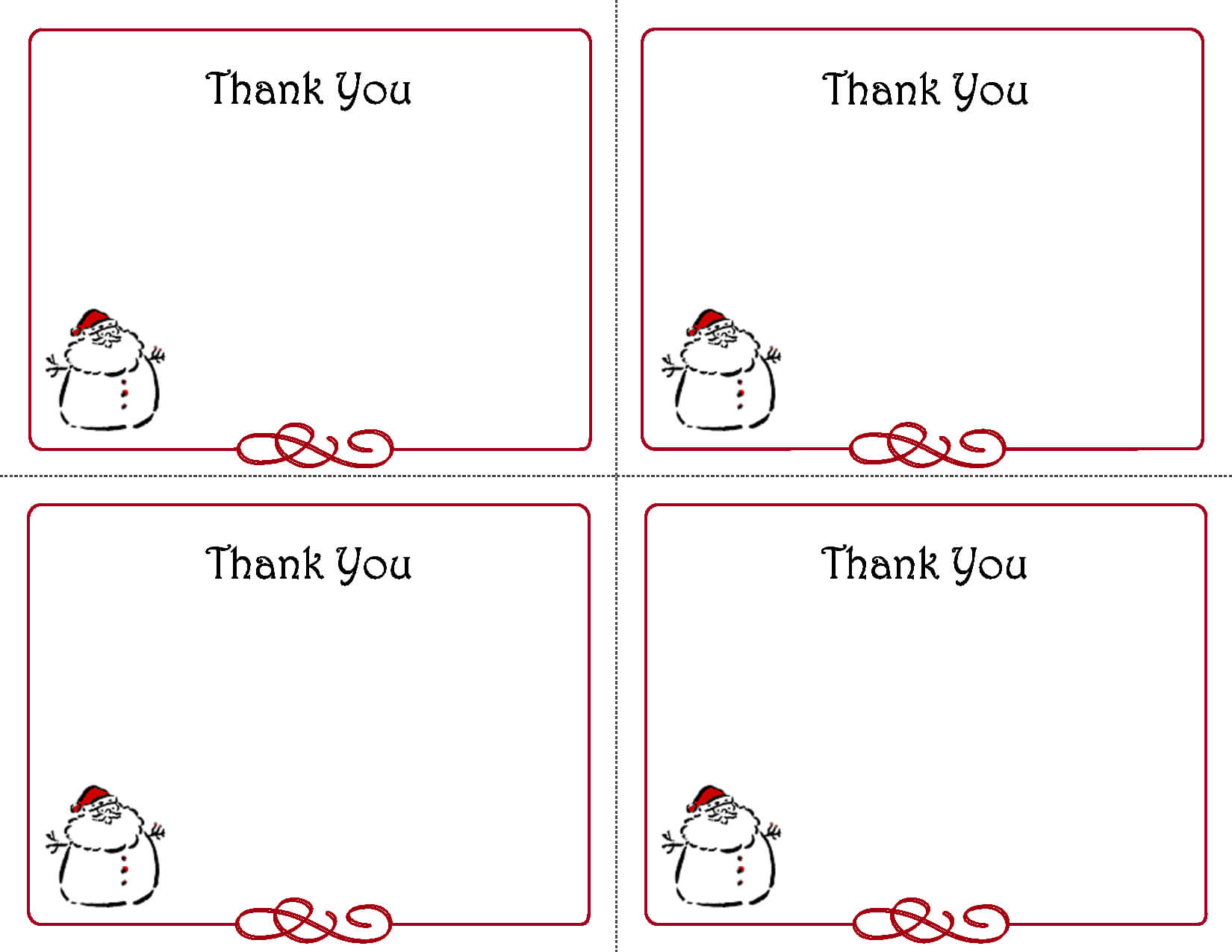 Free Thank You Cards Printable | Free Printable Holiday Gift With Regard To Template For Cards To Print Free