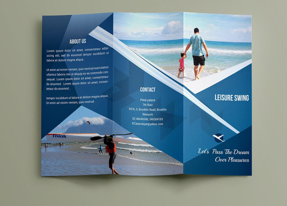 Free Travelling Trifold Brochure Template On Behance For Travel And Tourism Brochure Templates Free