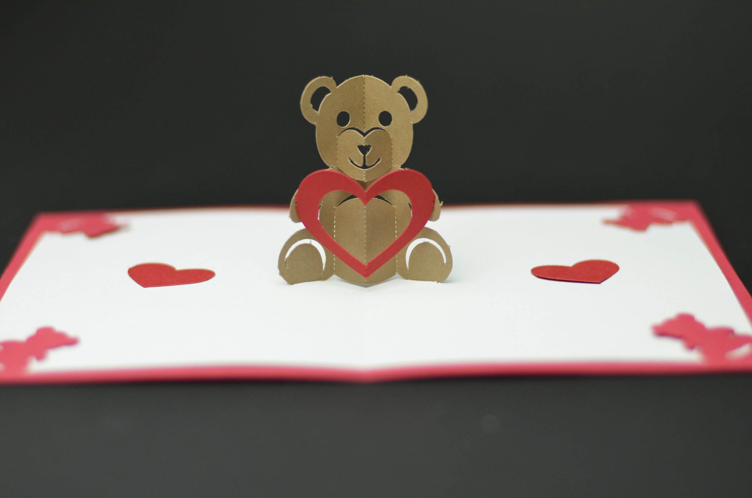 Free Valentines Day Pop Up Card Templates. Teddy Bear Pop Up In 3D Heart Pop Up Card Template Pdf