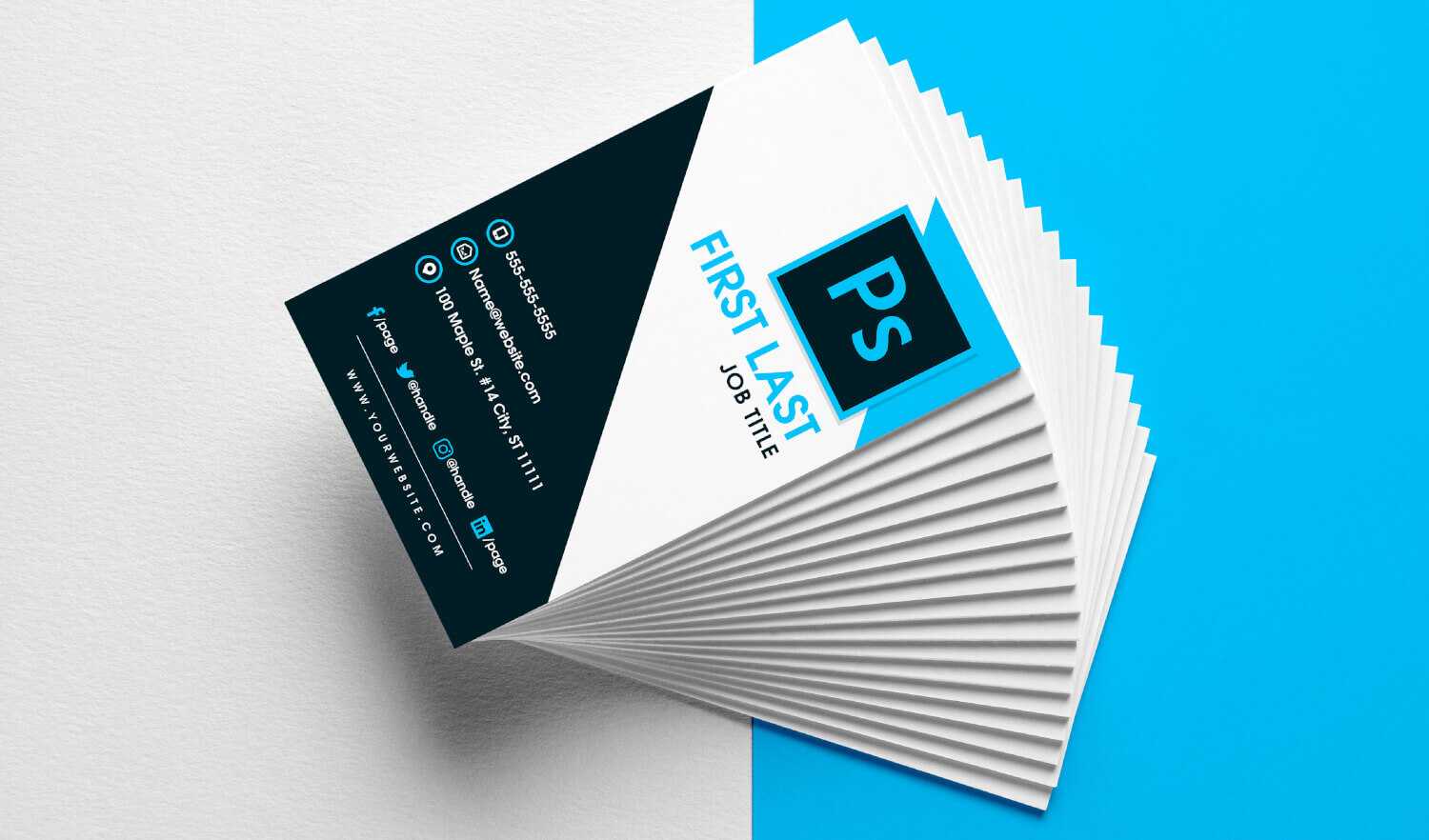 Free Vertical Business Card Template In Psd Format Regarding Calling Card Template Psd