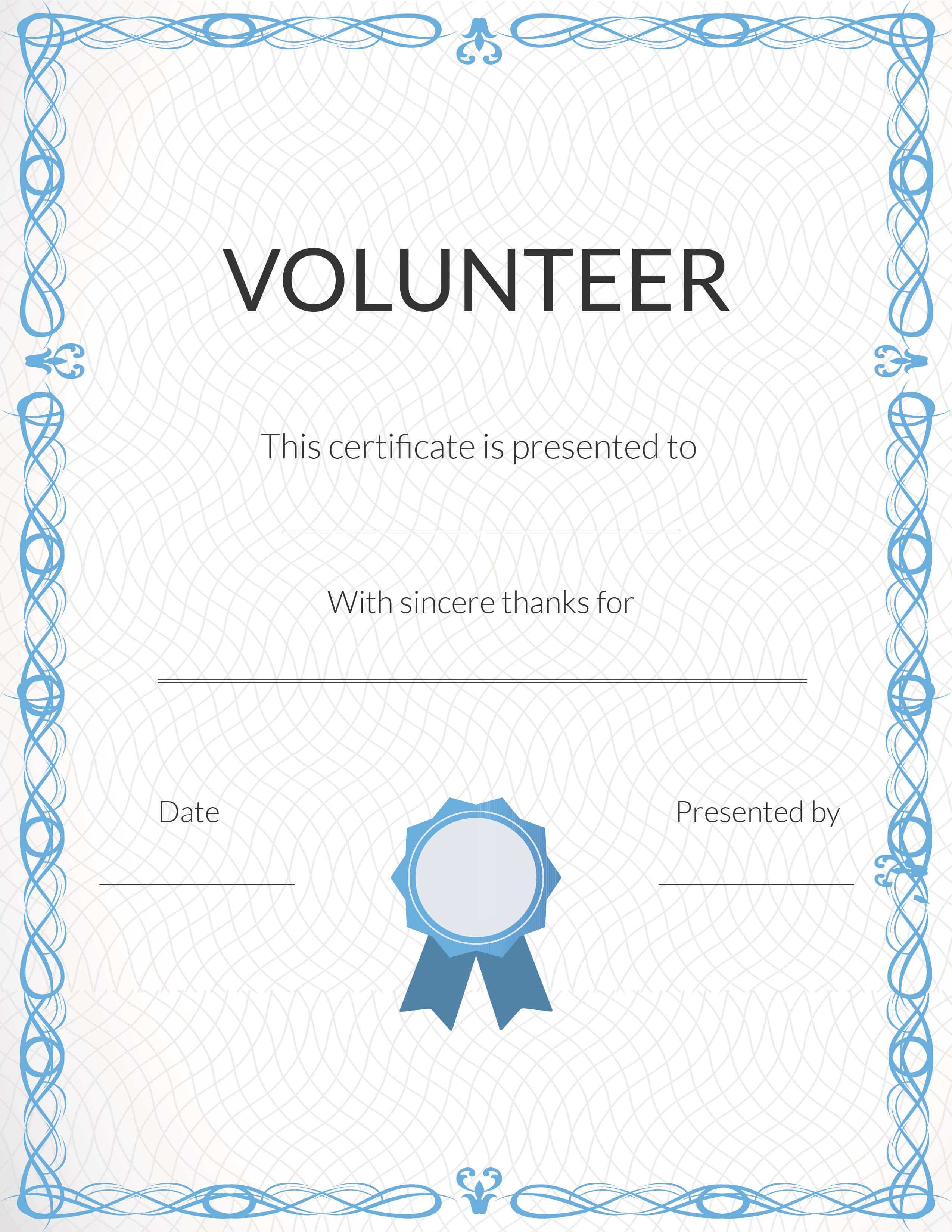 Free Volunteer Appreciation Certificates — Signup Pertaining To Volunteer Award Certificate Template