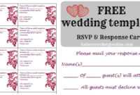 Free Wedding Rsvp &amp; Response Card Template Templat | Wedding for Free Printable Wedding Rsvp Card Templates