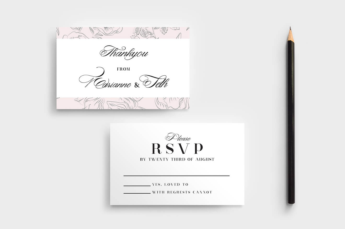 Free Wedding Stationery Templates For Photoshop & Illustrator With Free Printable Wedding Rsvp Card Templates