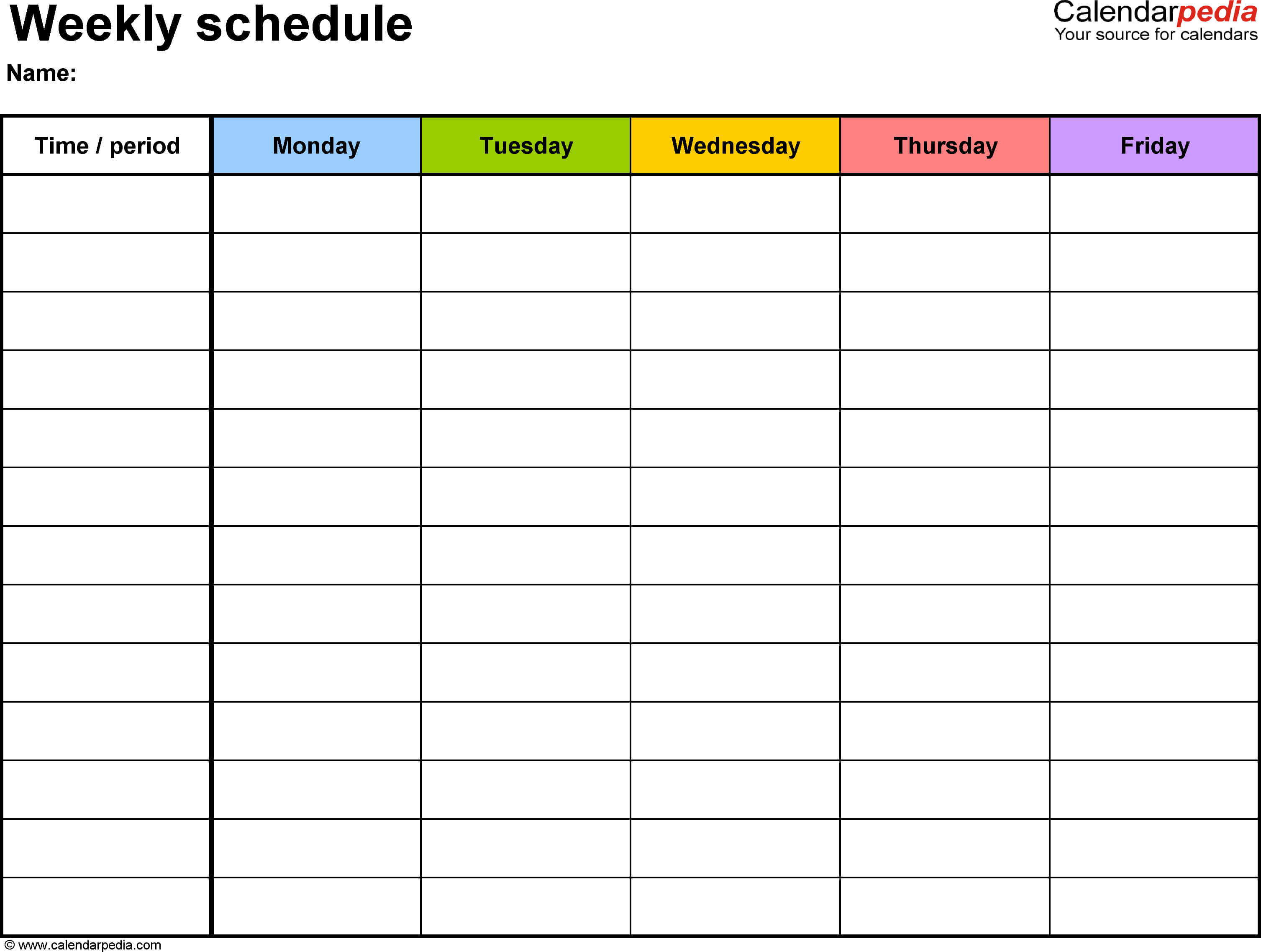 Free Weekly Schedule Templates For Word – 18 Templates Intended For Appointment Sheet Template Word