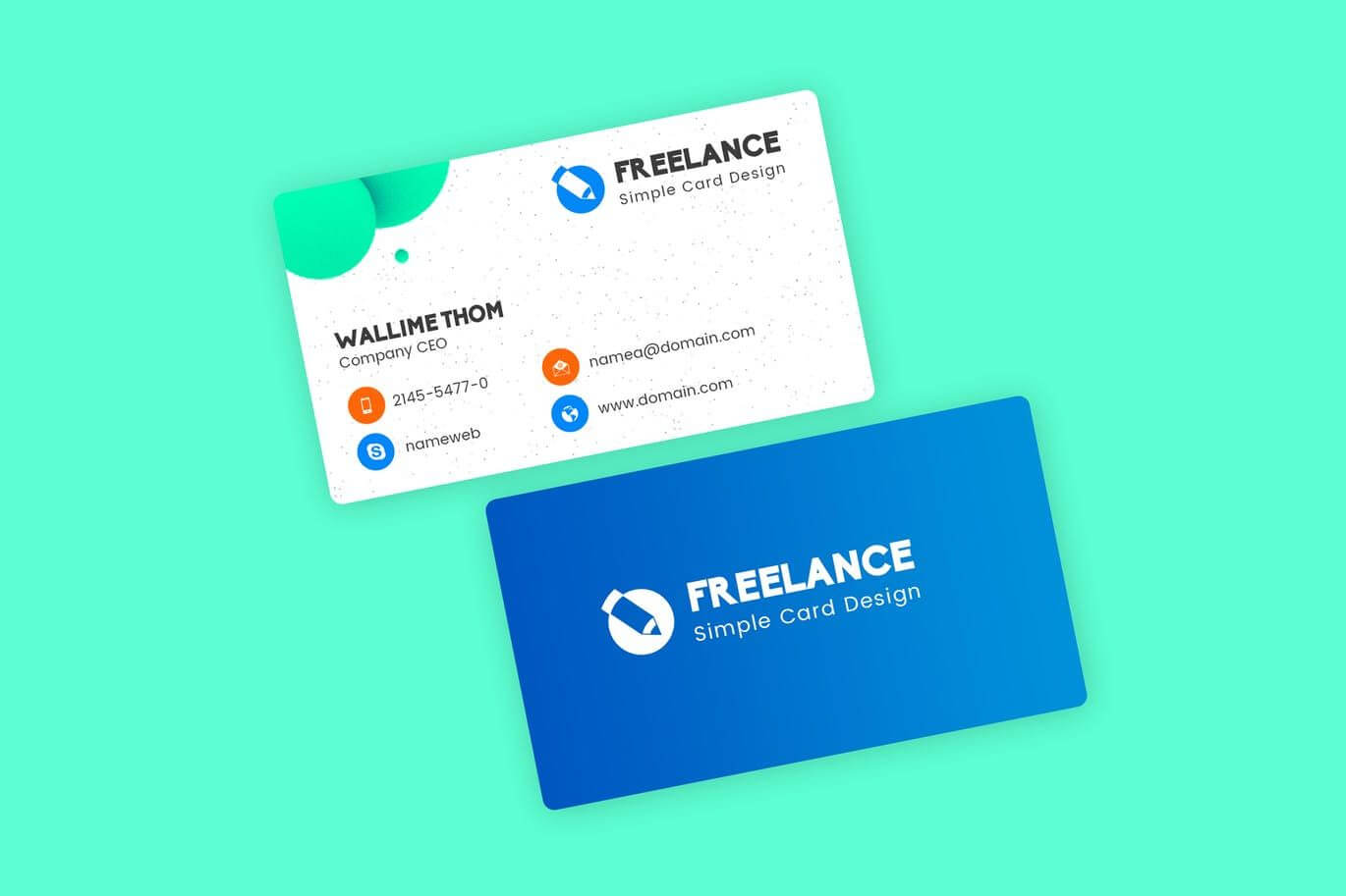 Freelancer Business Visiting Cards Design Template Psd Regarding Freelance Business Card Template