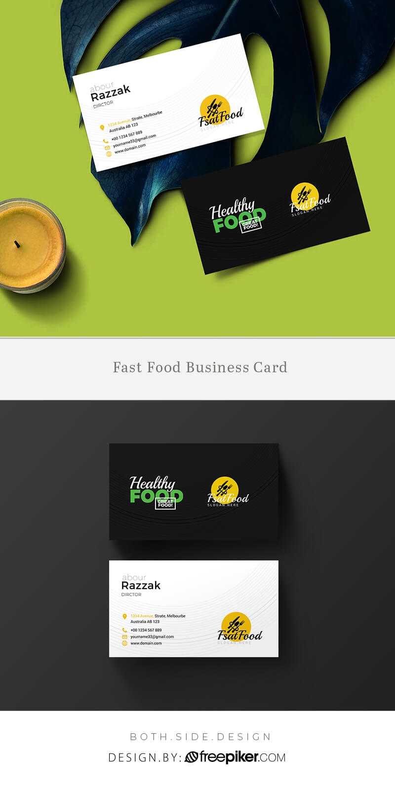 Freepiker | Food And Restaurant Business Card Template For Restaurant Business Cards Templates Free