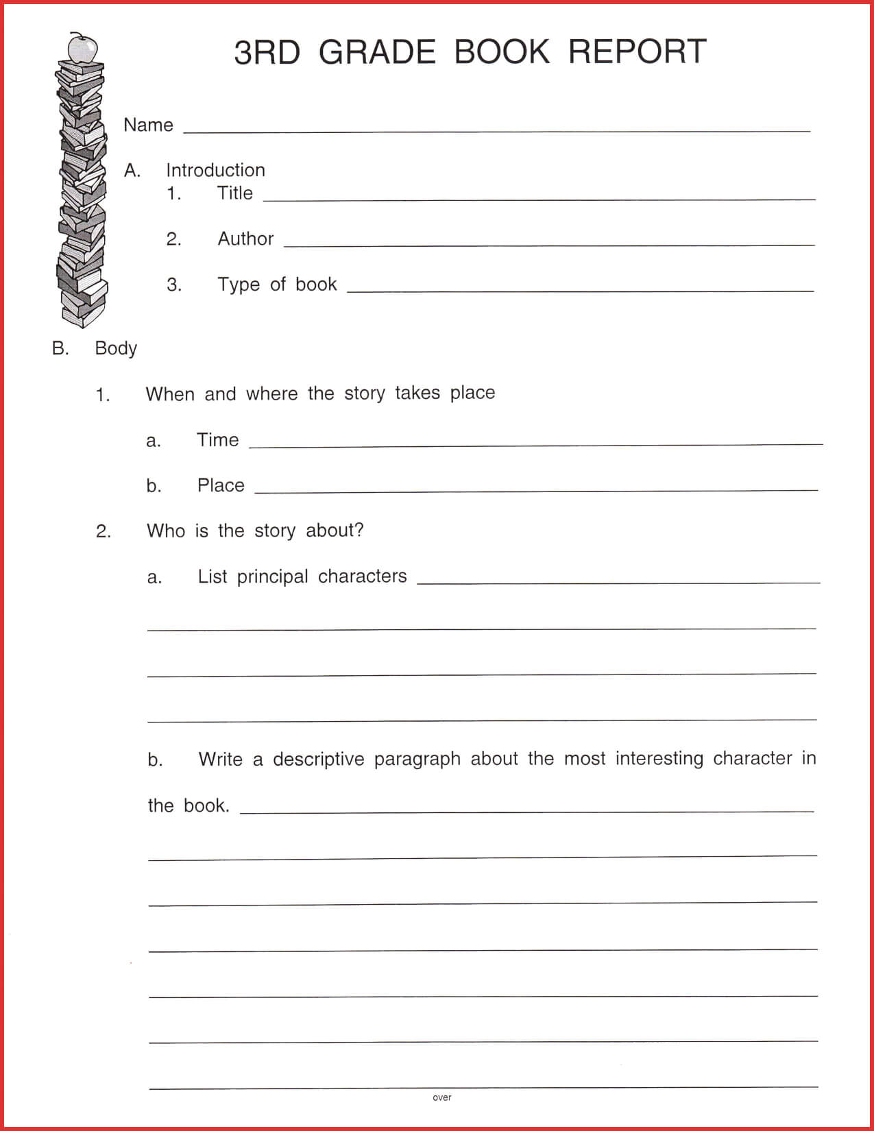 Fresh 3Rd Grade Book Report Template | Job Latter Inside Book Report Template 2Nd Grade