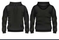 Front And Back Black Hoodie Template with Blank Black Hoodie Template