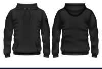 Front And Back Black Hoodie Template with Blank Black Hoodie Template