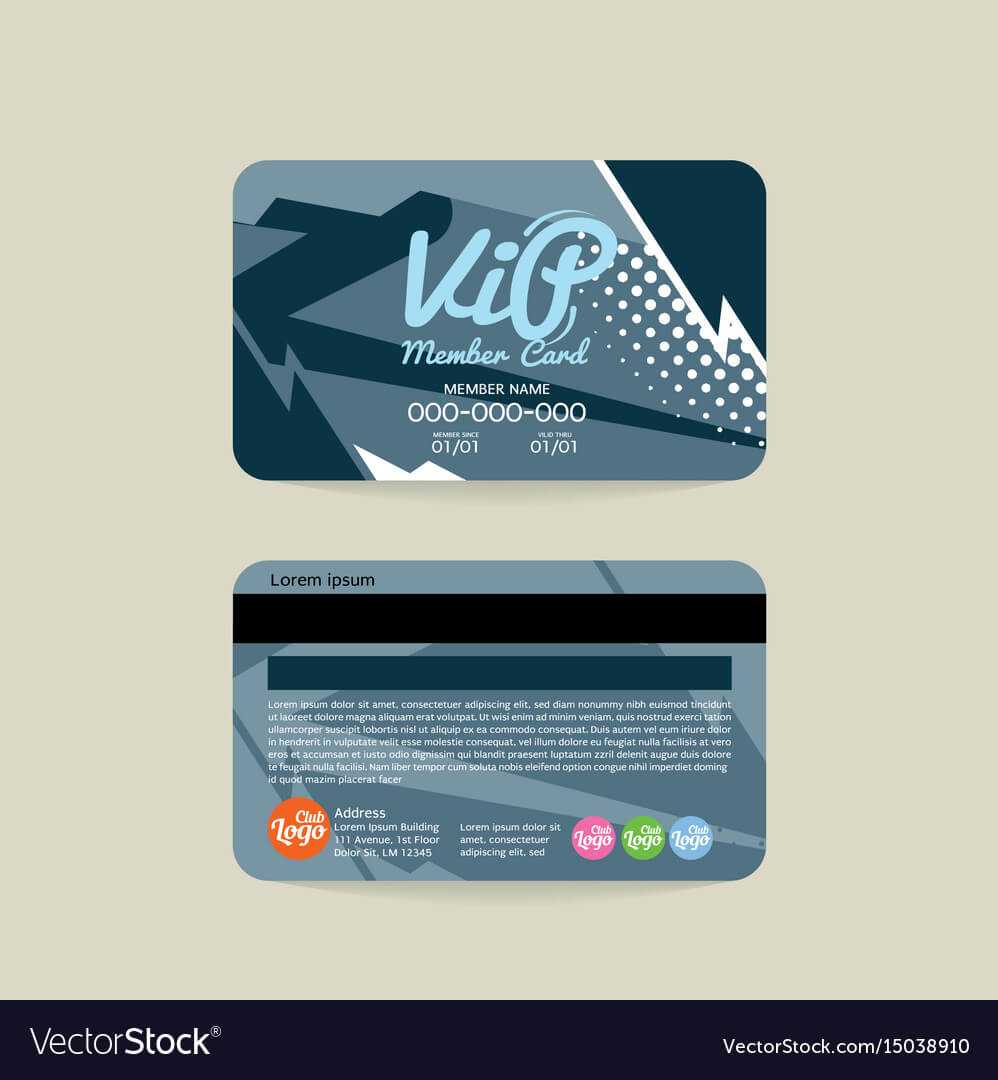 Front And Back Vip Member Card Template Regarding Membership Card Template Free