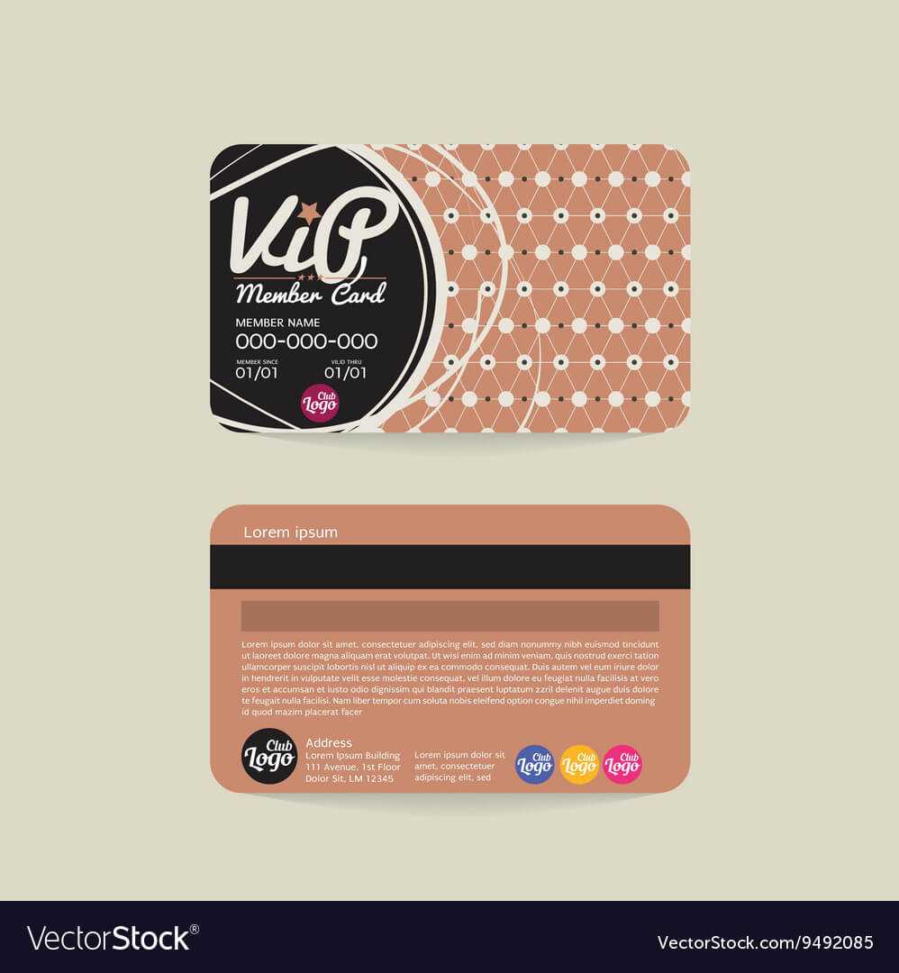 Front And Back Vip Member Card Template Regarding Membership Card Template Free