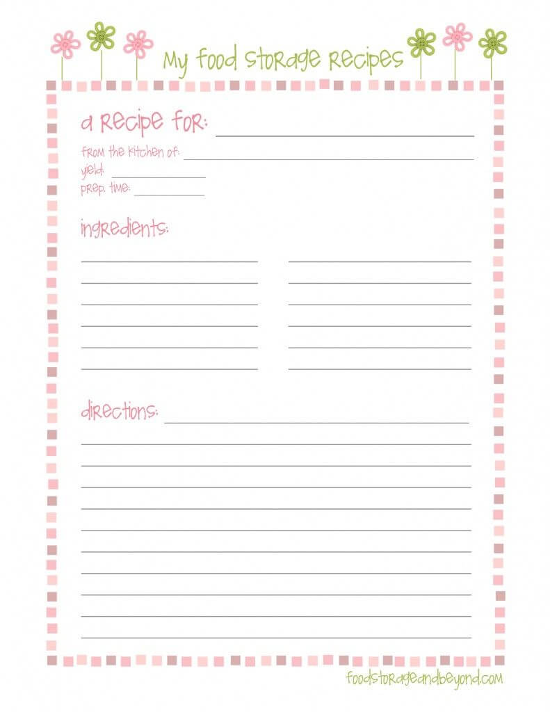 Fsb Full Page Recipe Card | Food & Recipes | Printable Pertaining To Microsoft Word Recipe Card Template