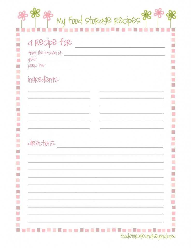 Fsb Full Page Recipe Card | Food & Recipes | Printable Pertaining To Microsoft Word Recipe Card Template