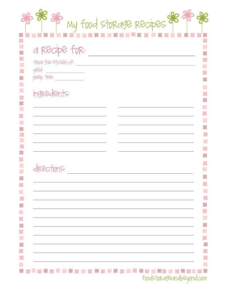 Fsb Full Page Recipe Card … | Make To Sell | Printable Within Full Page Recipe Template For Word