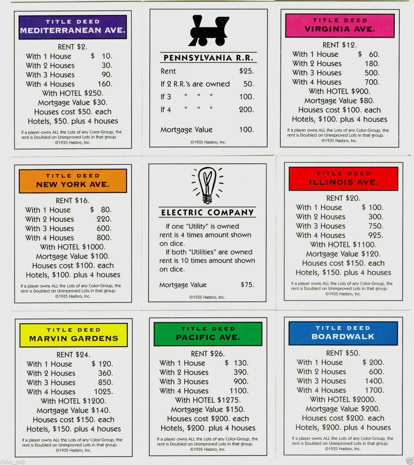 Full Set Of Monopoly Cards ○ Deeds, Chance & And 50 Similar Inside Chance Card Template