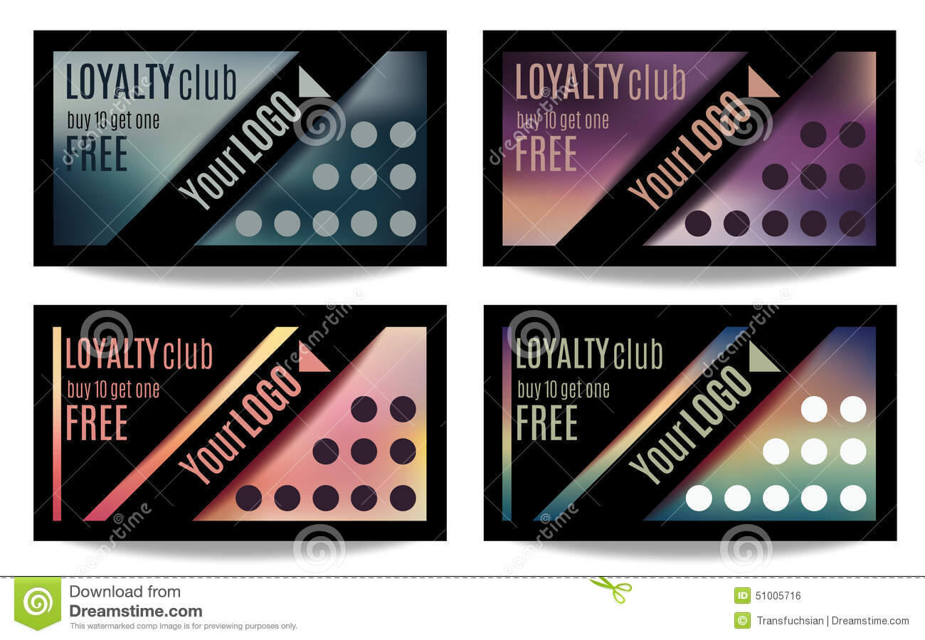 Fun Customer Loyalty Card Templates Stock Vector Regarding Customer Loyalty Card Template Free