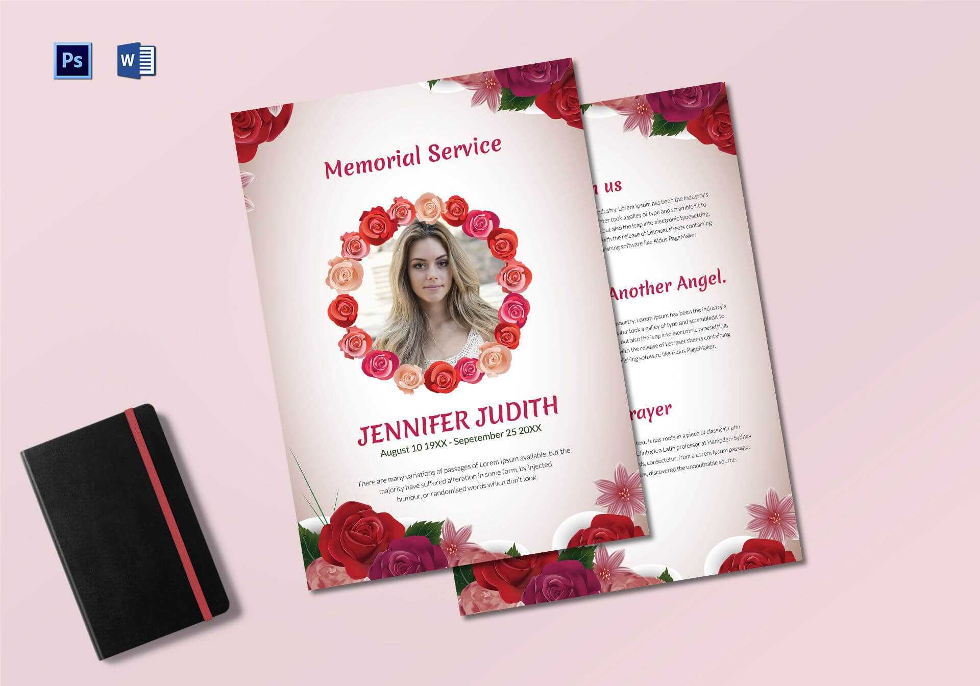 Funeral Memorial Service Program Template Pertaining To Memorial Brochure Template