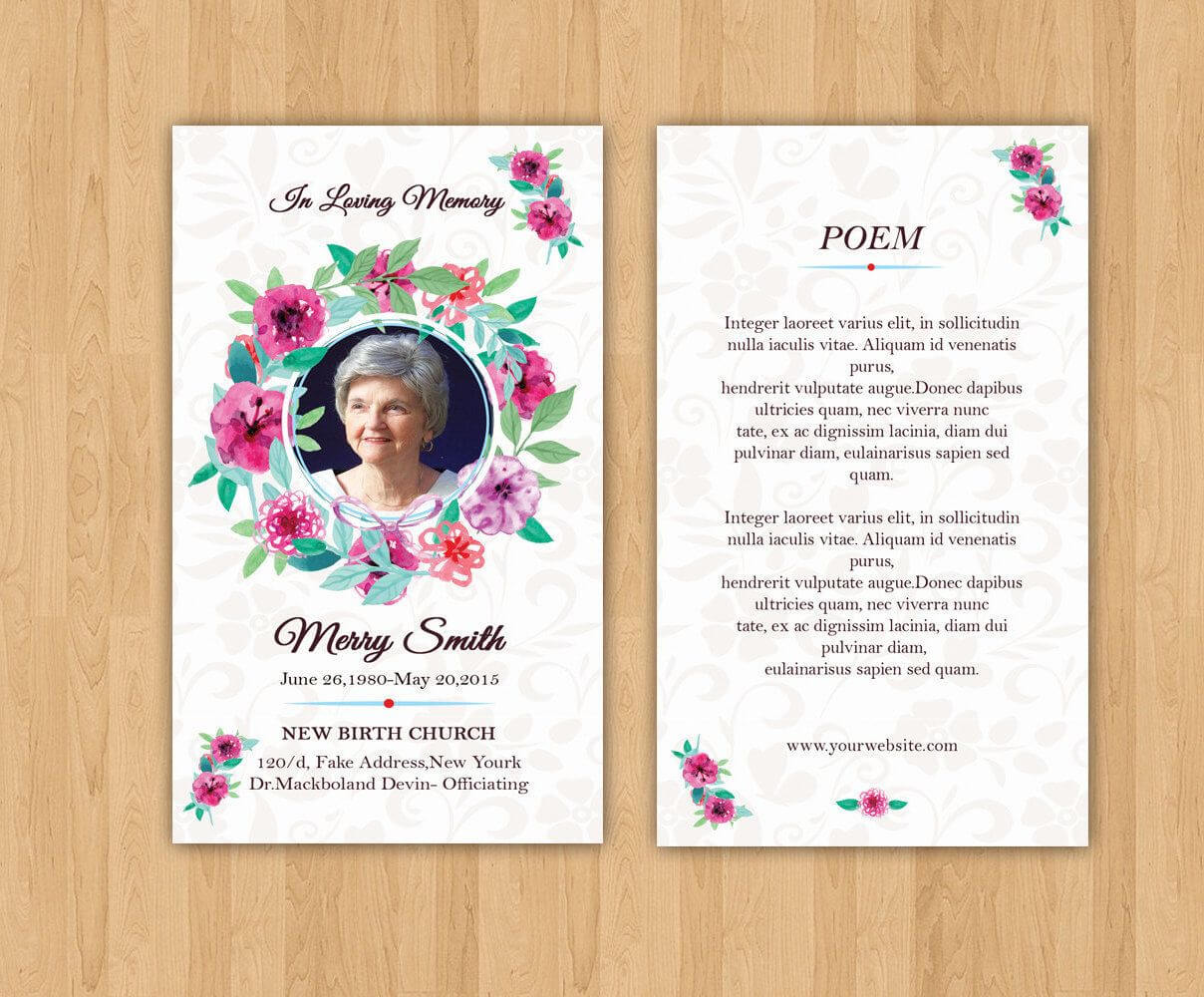 Funeral Prayer Card Template | Editable Ms Word & Photoshop With Prayer Card Template For Word