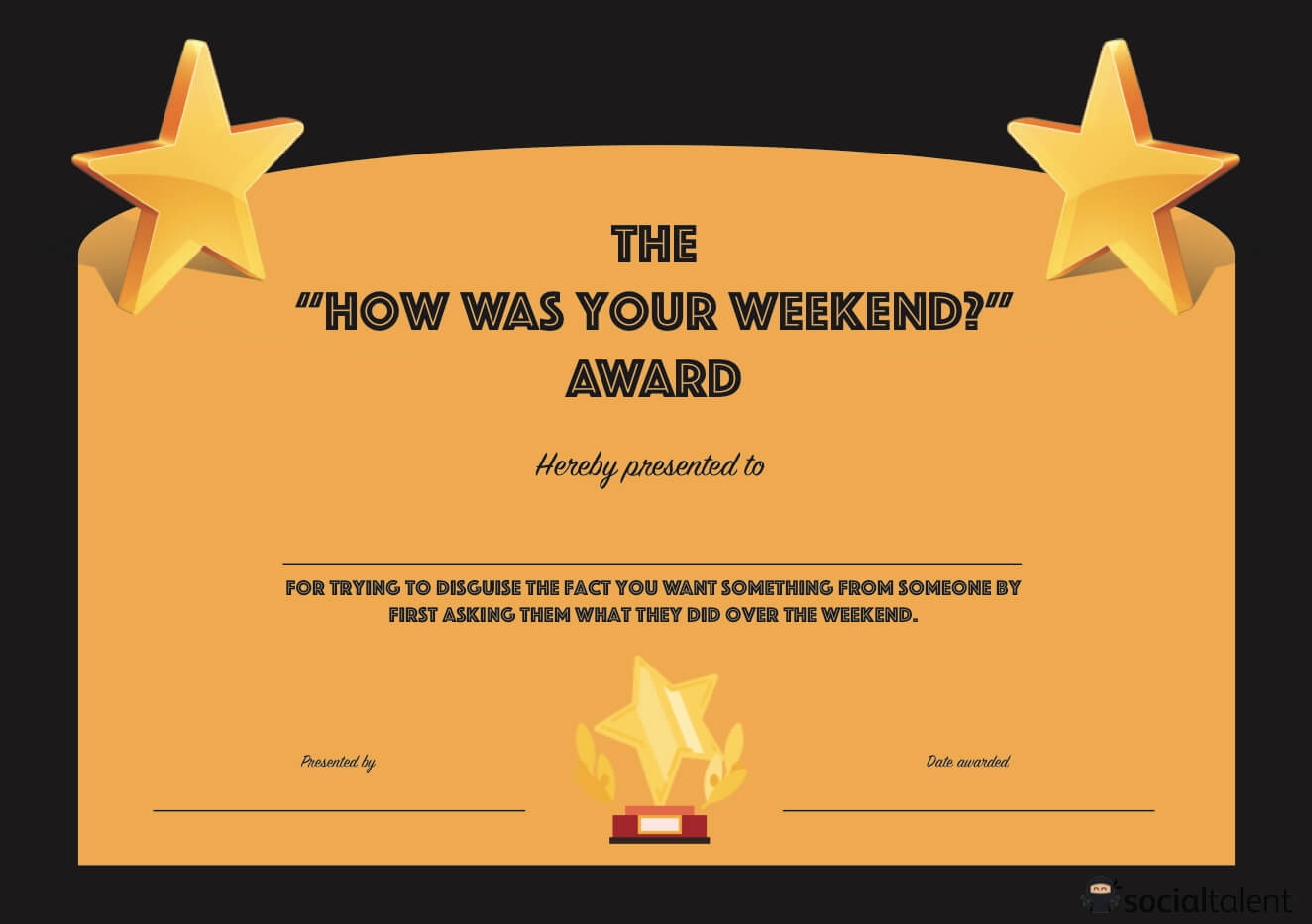 Funny Office Awards | Work Aka I'm The Boss | Employee With Funny Certificate Templates