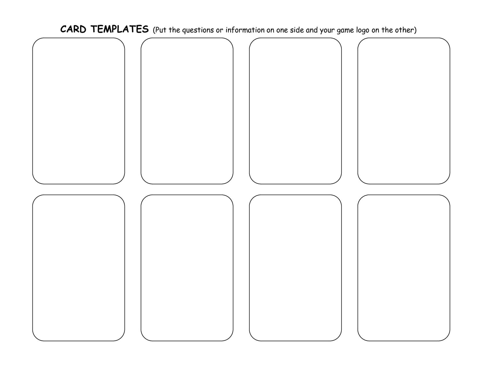 Game+Card+Template | Trading Card Template, Flash Card Within Playing Card Template Word