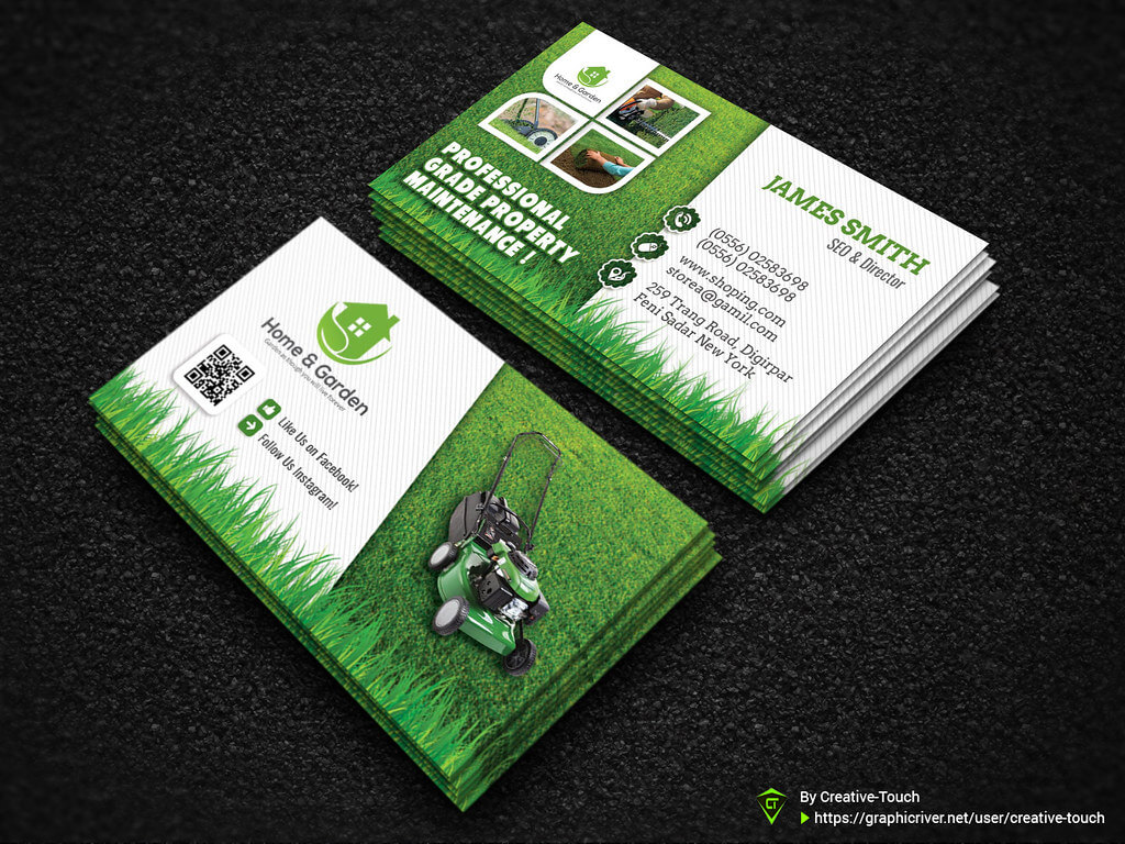 Garden Landscape Business Card Template | Download Here – Gr Regarding Landscaping Business Card Template