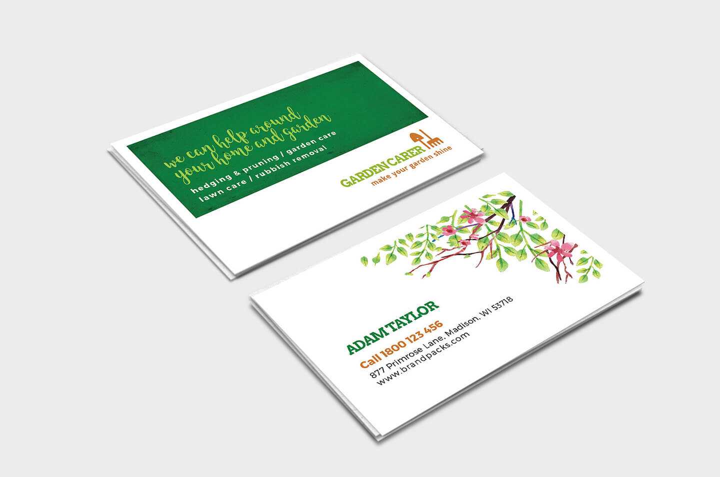 Gardener Business Card Template In Psd, Ai & Vector – Brandpacks Inside Gardening Business Cards Templates