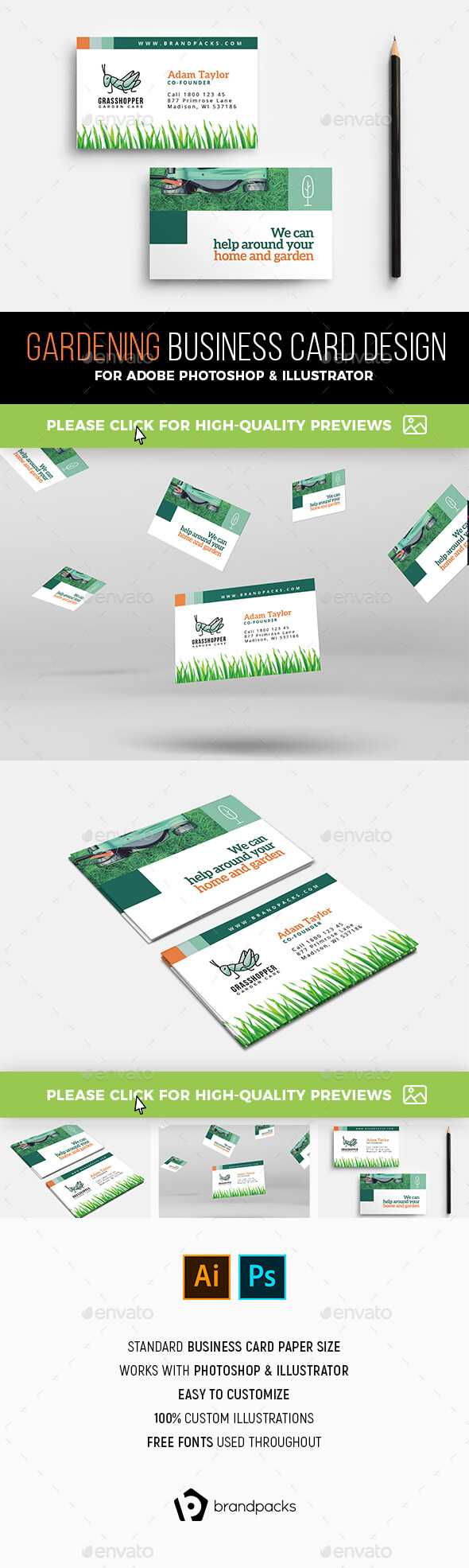 Gardening Business Card Templates & Designs From Graphicriver Regarding Gardening Business Cards Templates