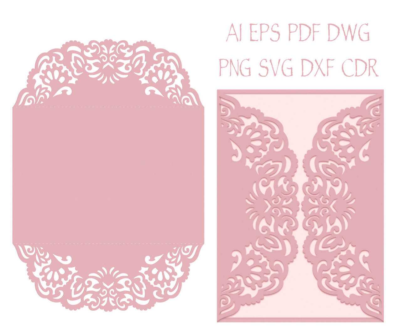 Gate Fold Wedding Invitation Laser Cut Card Template Within Silhouette Cameo Card Templates