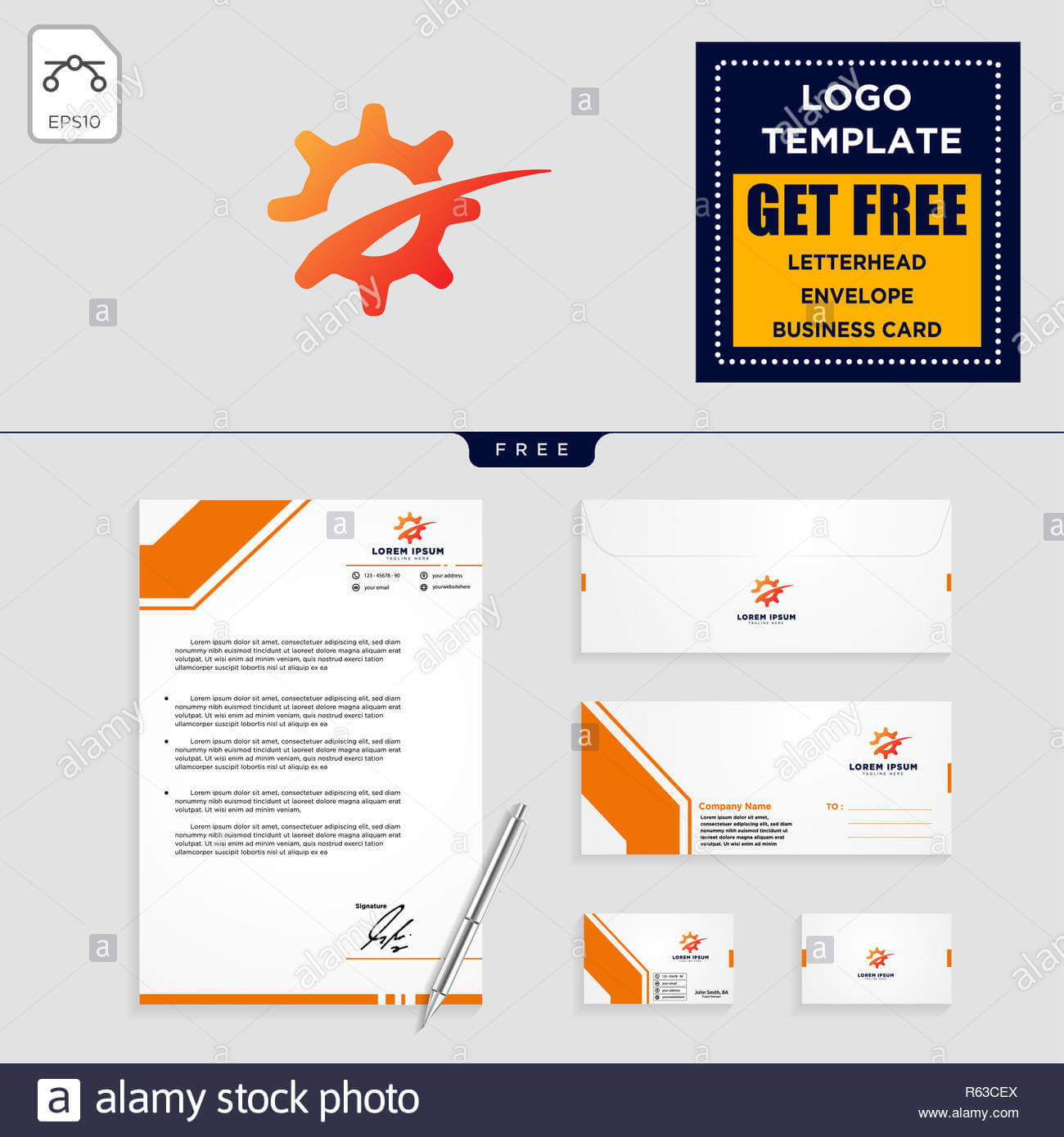 Gear, And Business Chart Logo Template Vector Illustration For Business Card Letterhead Envelope Template