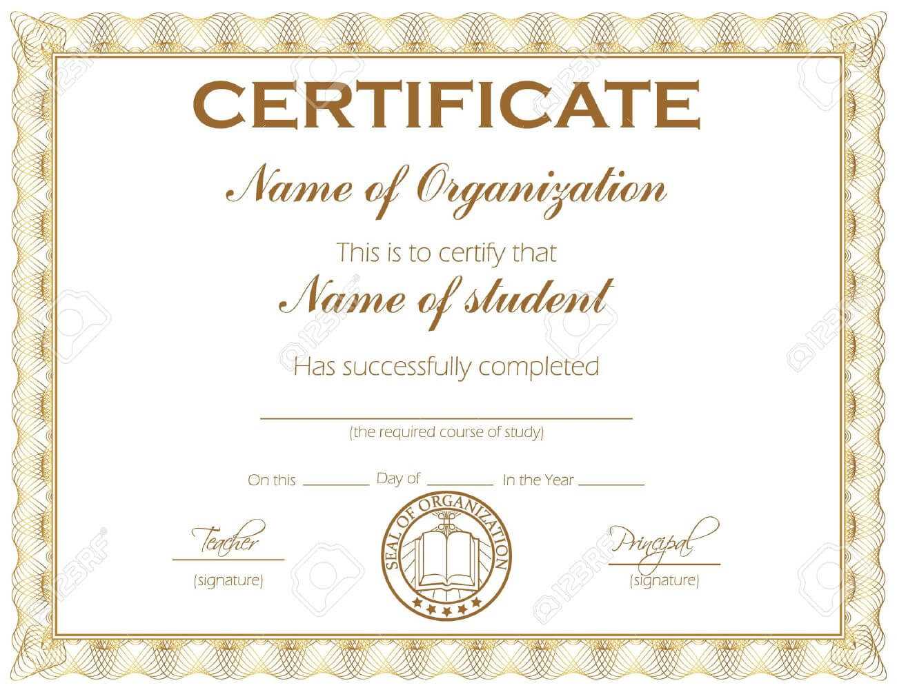 General Purpose Certificate Or Award With Sample Text That Can.. With Template For Certificate Of Award