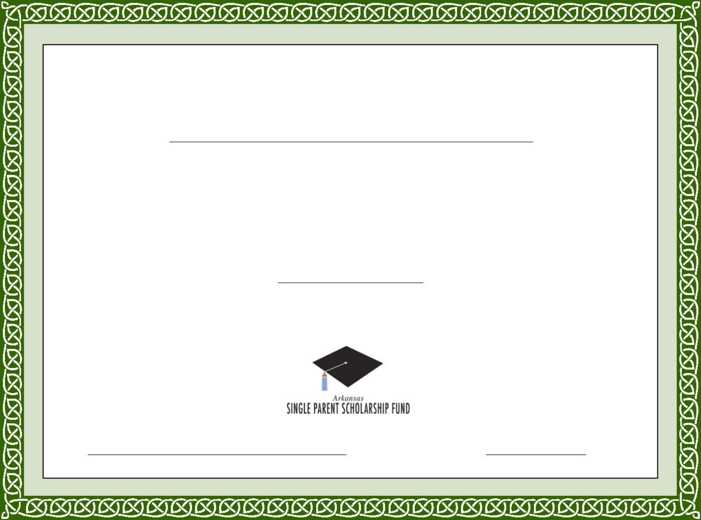 Generic Scholarship Certificate Template Free Download For Generic Certificate Template