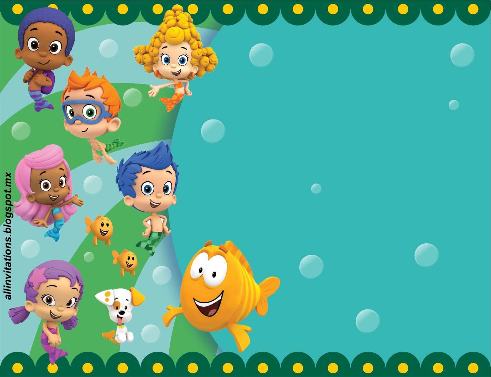 Get Free Printable Bubble Guppies Baby Shower Invitation Within Bubble Guppies Birthday Banner Template