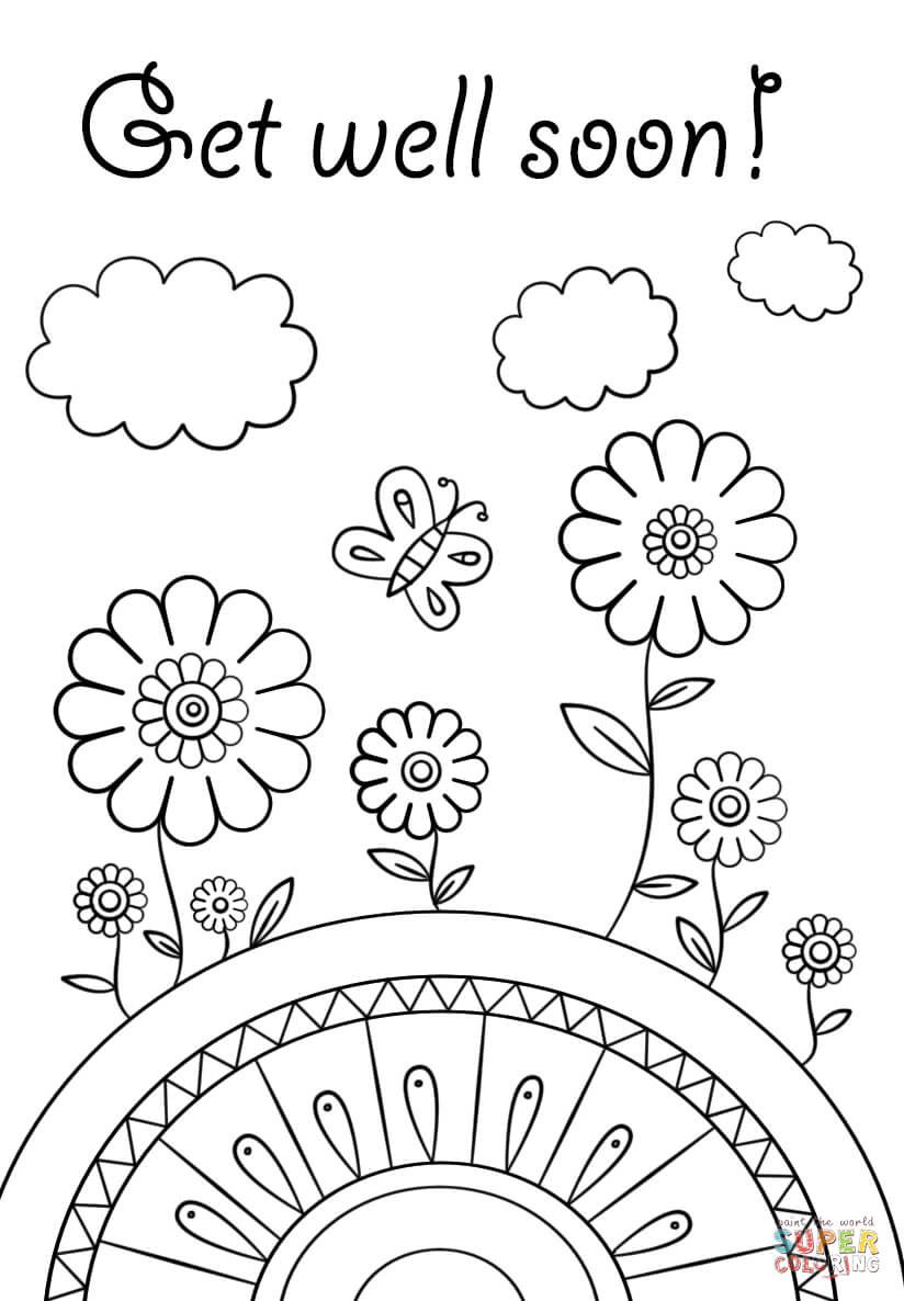 Get Well Soon Fargelegge | Free Printable Coloring Pages With Get Well Soon Card Template