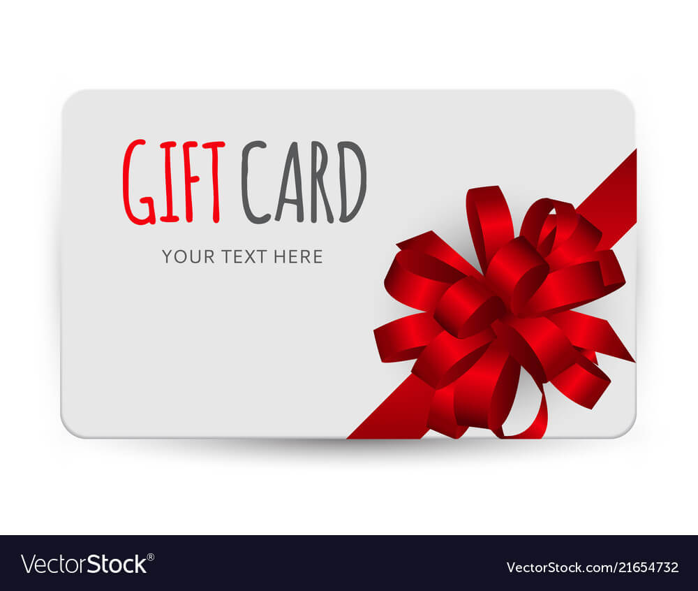 Gift Card Template With Bow And Ribbon Vector Image On Vectorstock Pertaining To Present Card Template