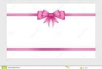 Gift Card With Pink Ribbon And A Bow Stock Vector throughout Pink Gift Certificate Template