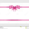 Gift Card With Pink Ribbon And A Bow Stock Vector throughout Pink Gift Certificate Template