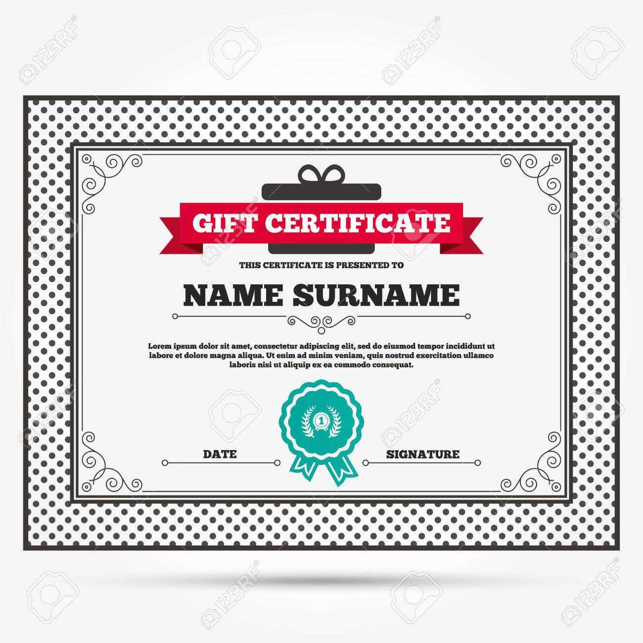 Gift Certificate. First Place Award Sign Icon. Prize For Winner.. Regarding First Place Award Certificate Template