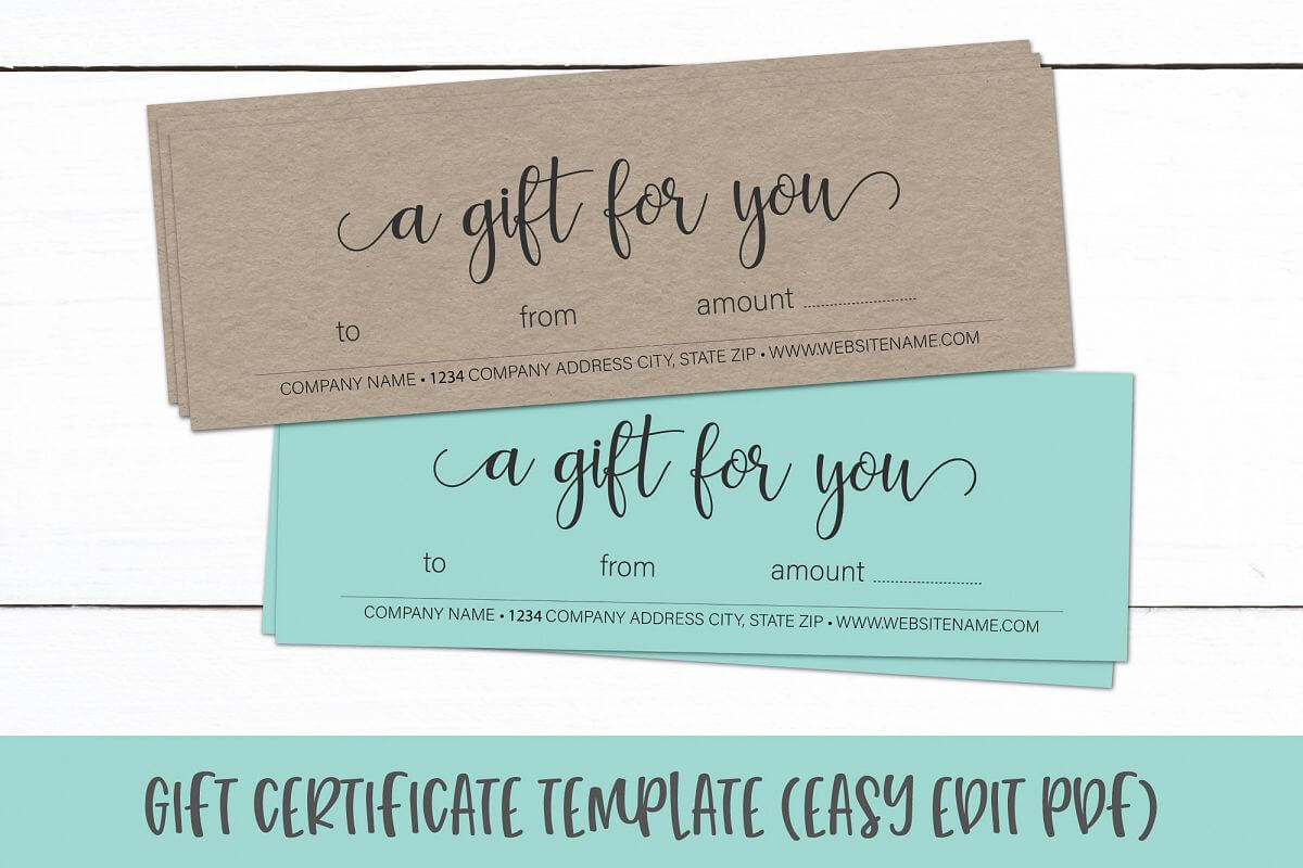 Gift Certificate Template | Editable Gift Card Pdf Throughout Custom Gift Certificate Template