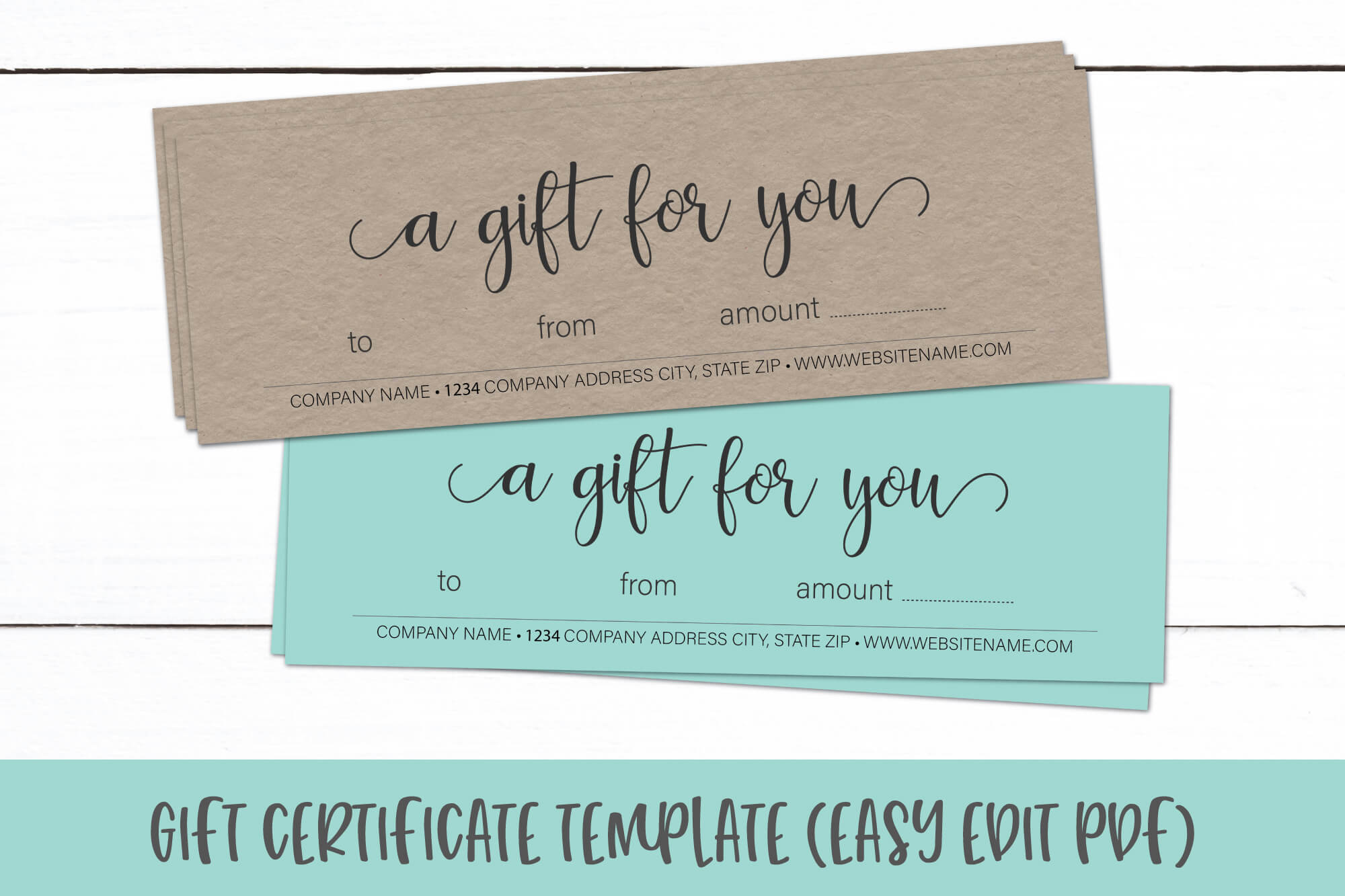 Gift Certificate Template | Editable Gift Card Pdf Within Company Gift Certificate Template
