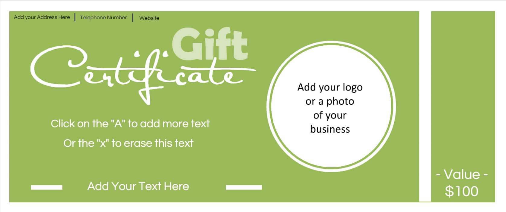 Gift Certificate Template With Logo Regarding Company Gift Certificate Template