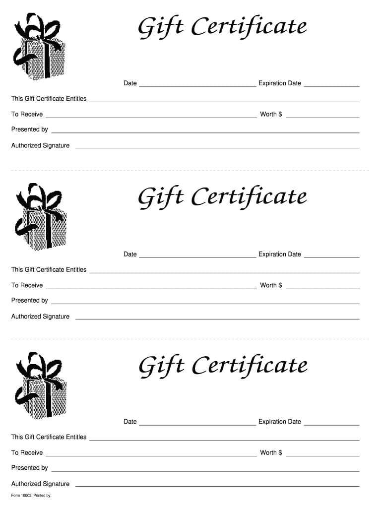 Gift Certificate Templates Printable - Fill Online In Fillable Gift Certificate Template Free