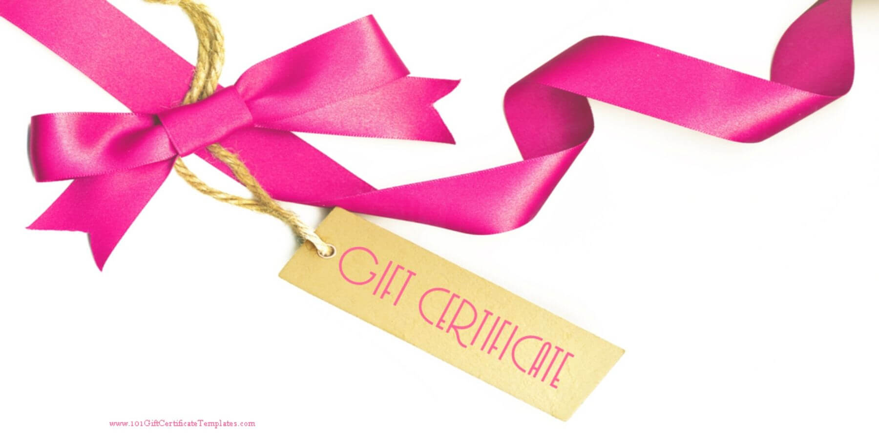 Gift Certificate With A White Background And A Pink Ribbon With Regard To Pink Gift Certificate Template