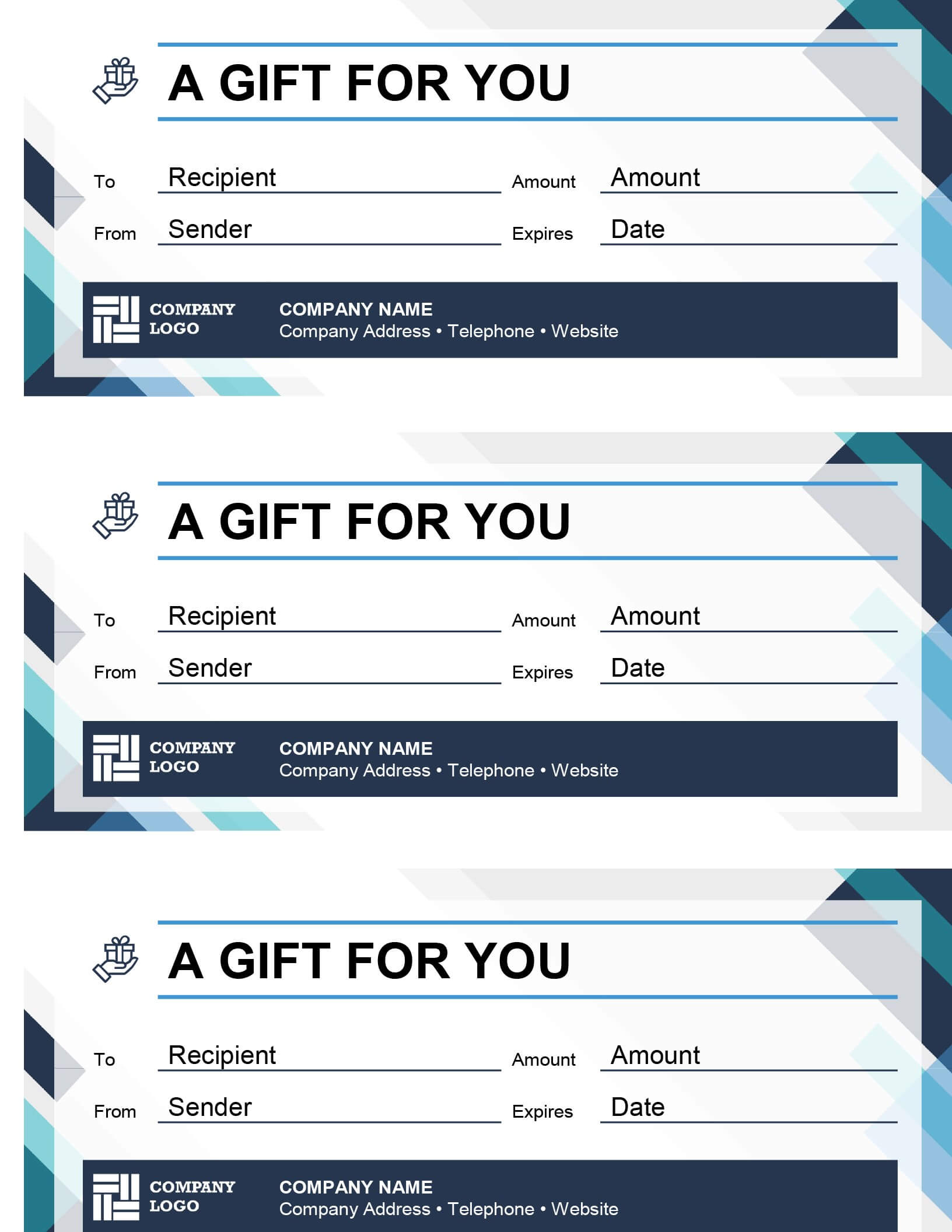 Gift Certificates (Three Per Page) Throughout Automotive Gift Certificate Template