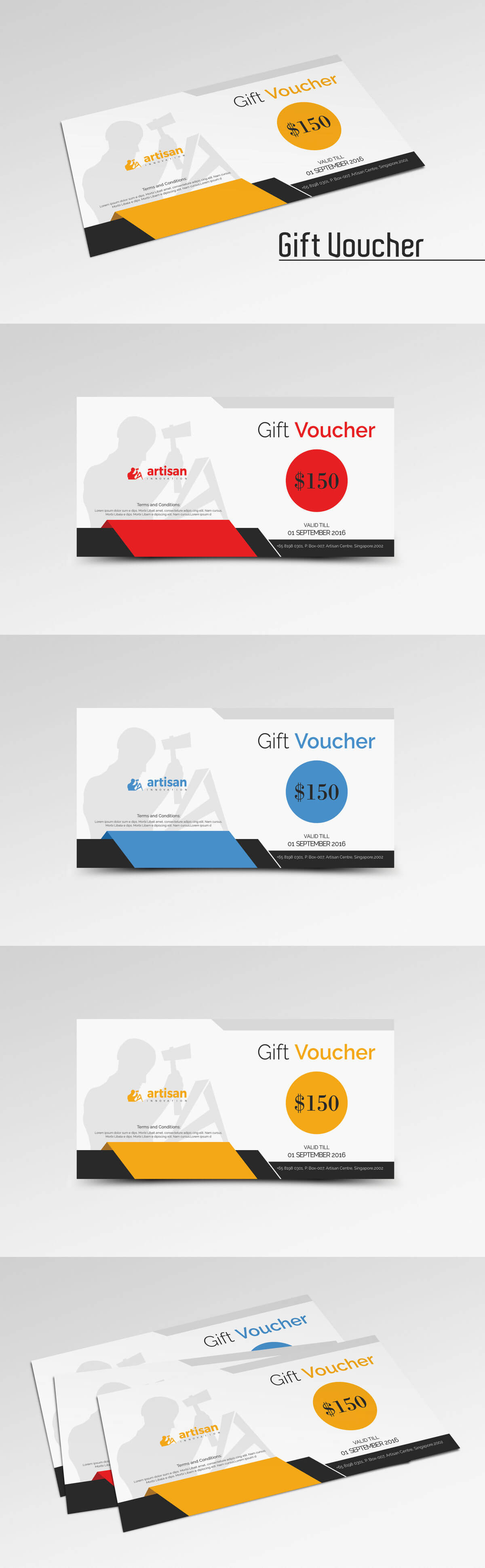 Gift Voucher Template Ai, Eps, Psd | Gift Voucher Design For Gift Card Template Illustrator