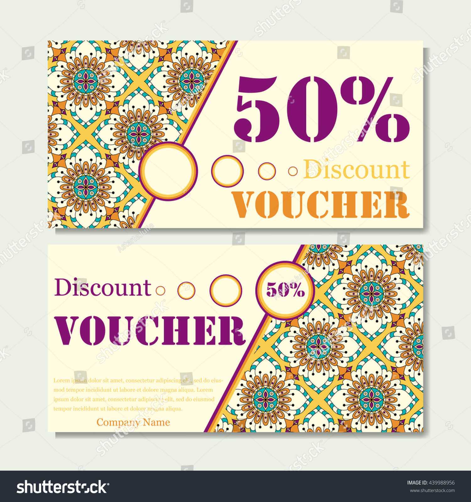 Gift Voucher Template Mandala Design Certificate Stock Inside Magazine Subscription Gift Certificate Template