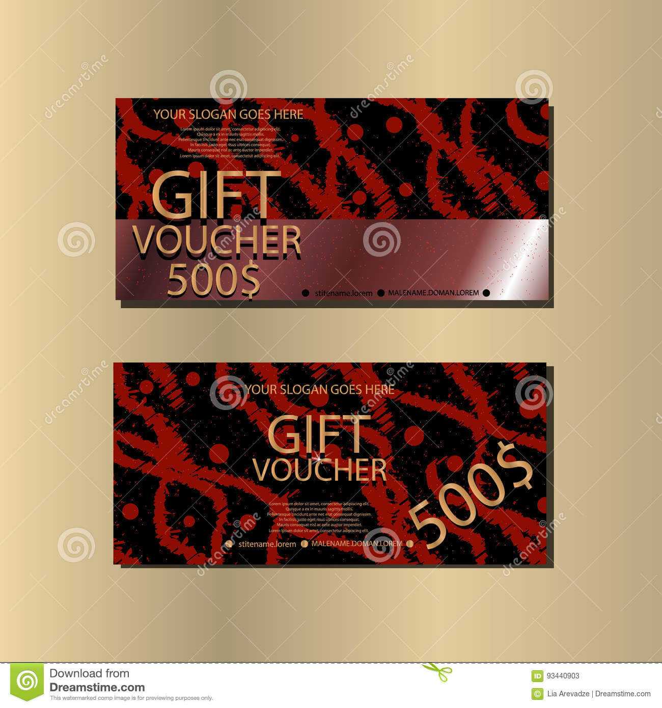 Gift Voucher Template With Abstract Texture For Your Designt With Gift Card Template Illustrator