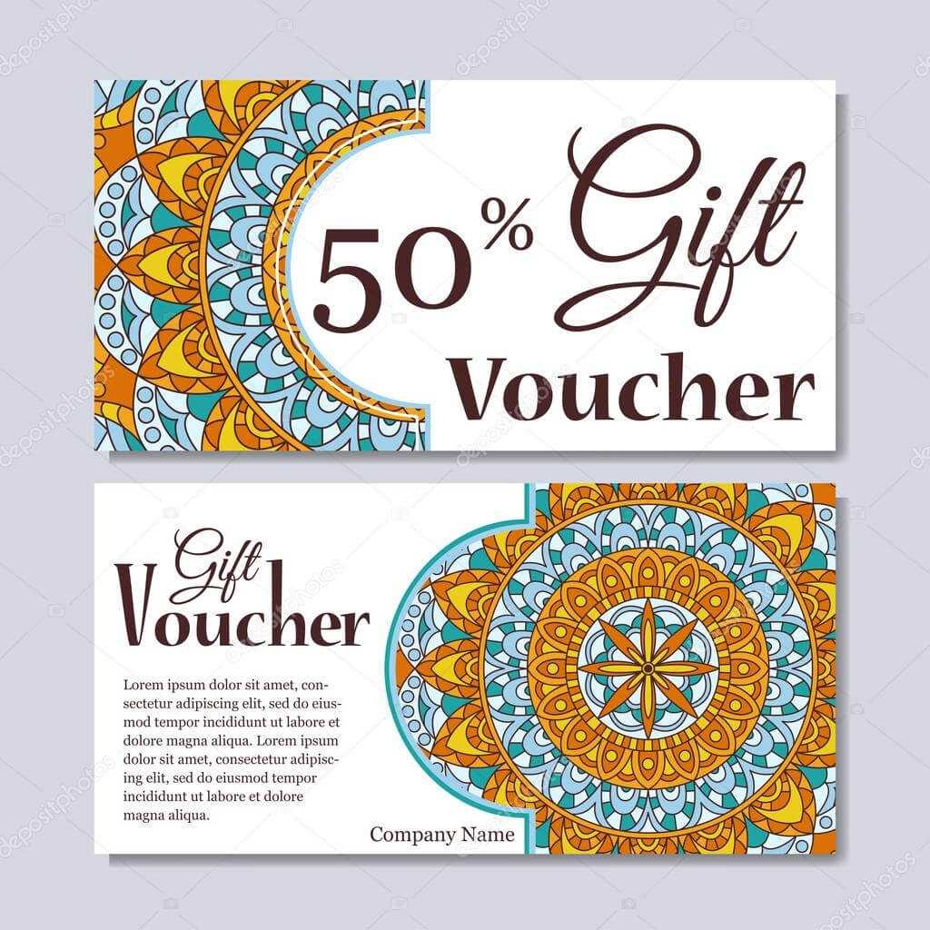 Gift Voucher Template With Mandala. Design Certificate For For Magazine Subscription Gift Certificate Template