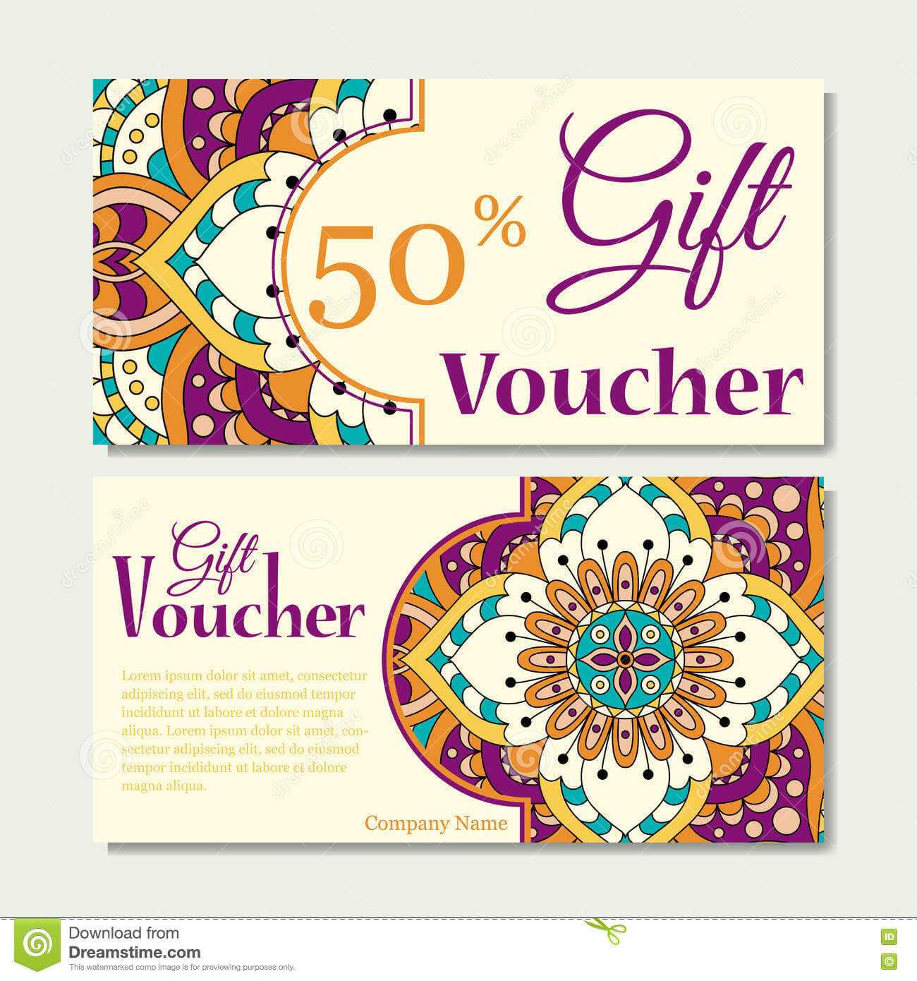 Gift Voucher Template With Mandala. Design Certificate For Regarding Magazine Subscription Gift Certificate Template