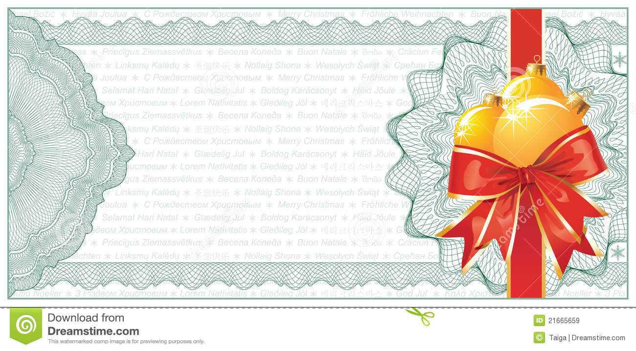 Golden Christmas Gift Certificate Or Discount Stock Vector Throughout Christmas Gift Certificate Template Free Download